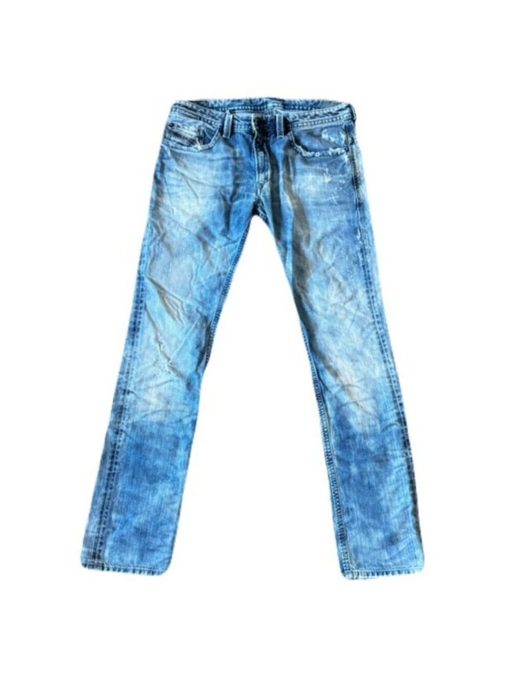 Diesel 32 x 32 Acid Wash Thavar Distressed Slim Skinny Jeans